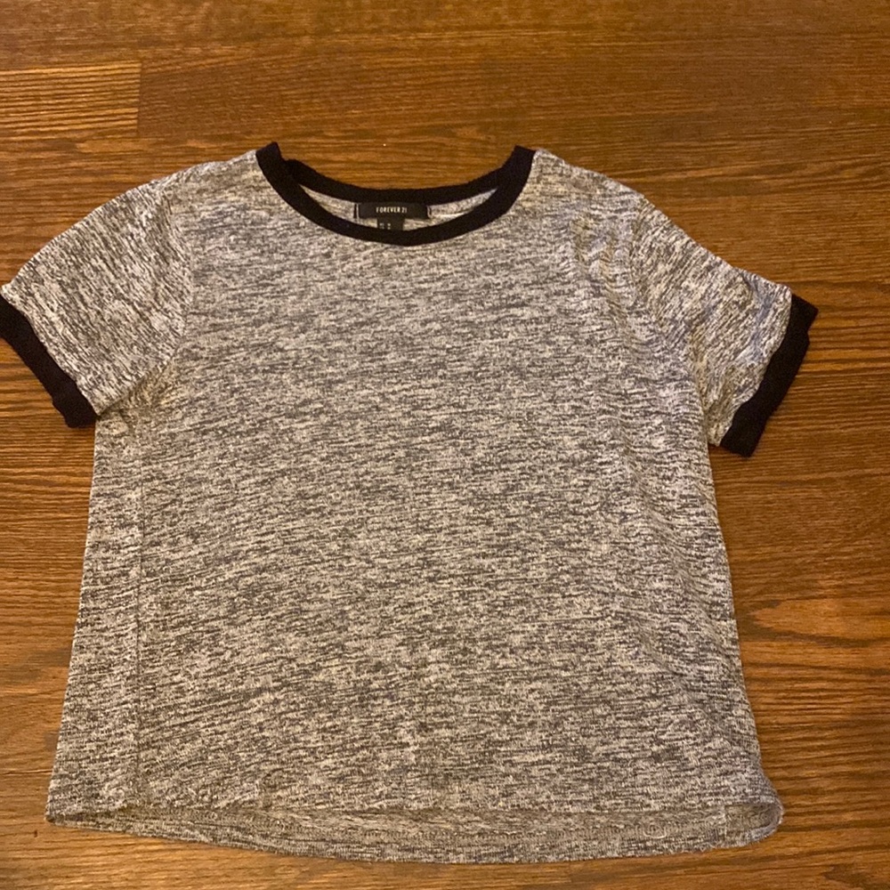 grey soft crop top